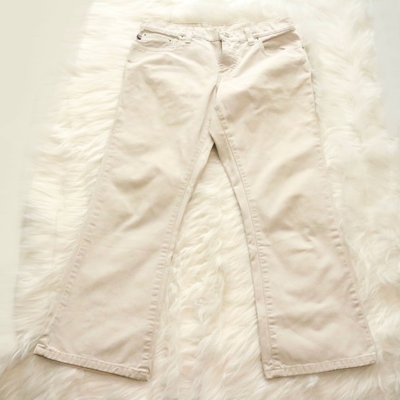 Ralph Lauren Off White Cropped Bootcut Pants Vintage